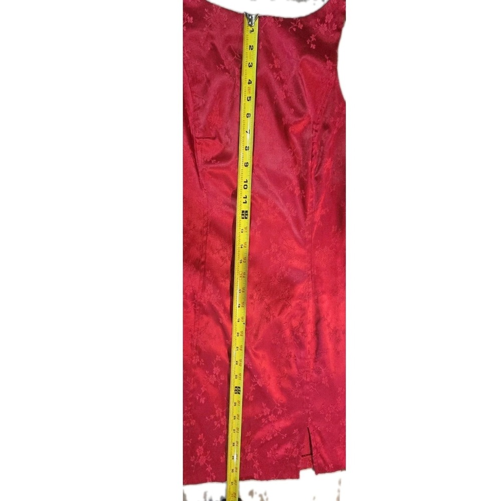 Y2K BeSmart Red Floral Jacquard Sheath Mini Dress USA Made Women's 5/6 - Picture 4 of 11